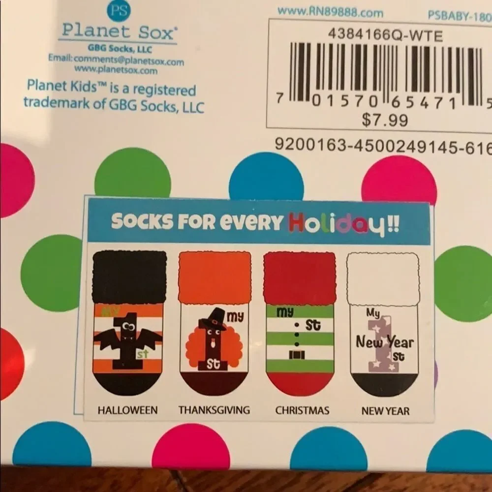 Planet Kids Socks 0-6m Baby’s First Holid…